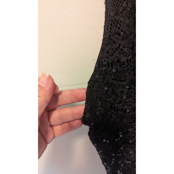BCX Cocktail Dress Black Sleeveless with sequins size 3 - Picture 4 of 6